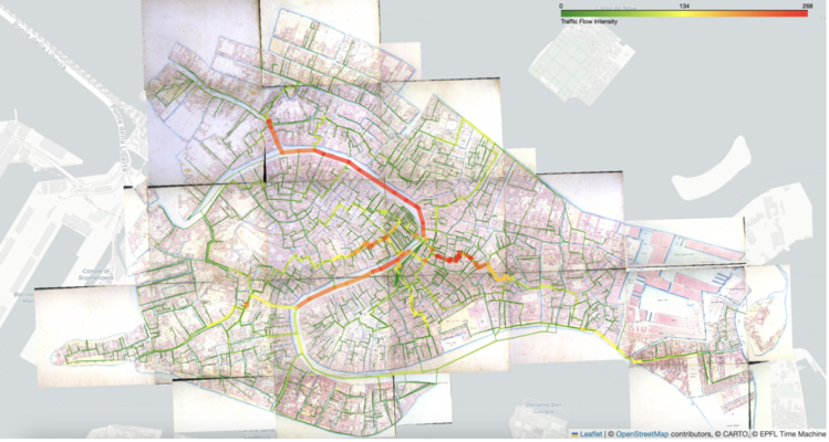 Traffic flow estimation, with both traghetti and street network