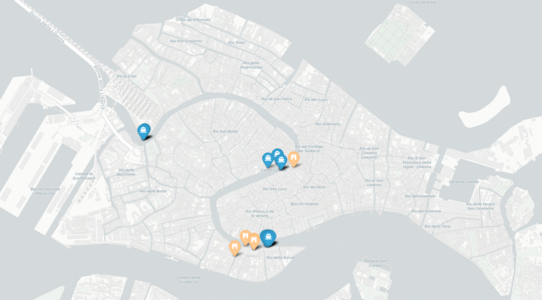 Map of the properties owned by Venier family