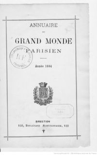 Annuaire du grand monde parisien (1884)